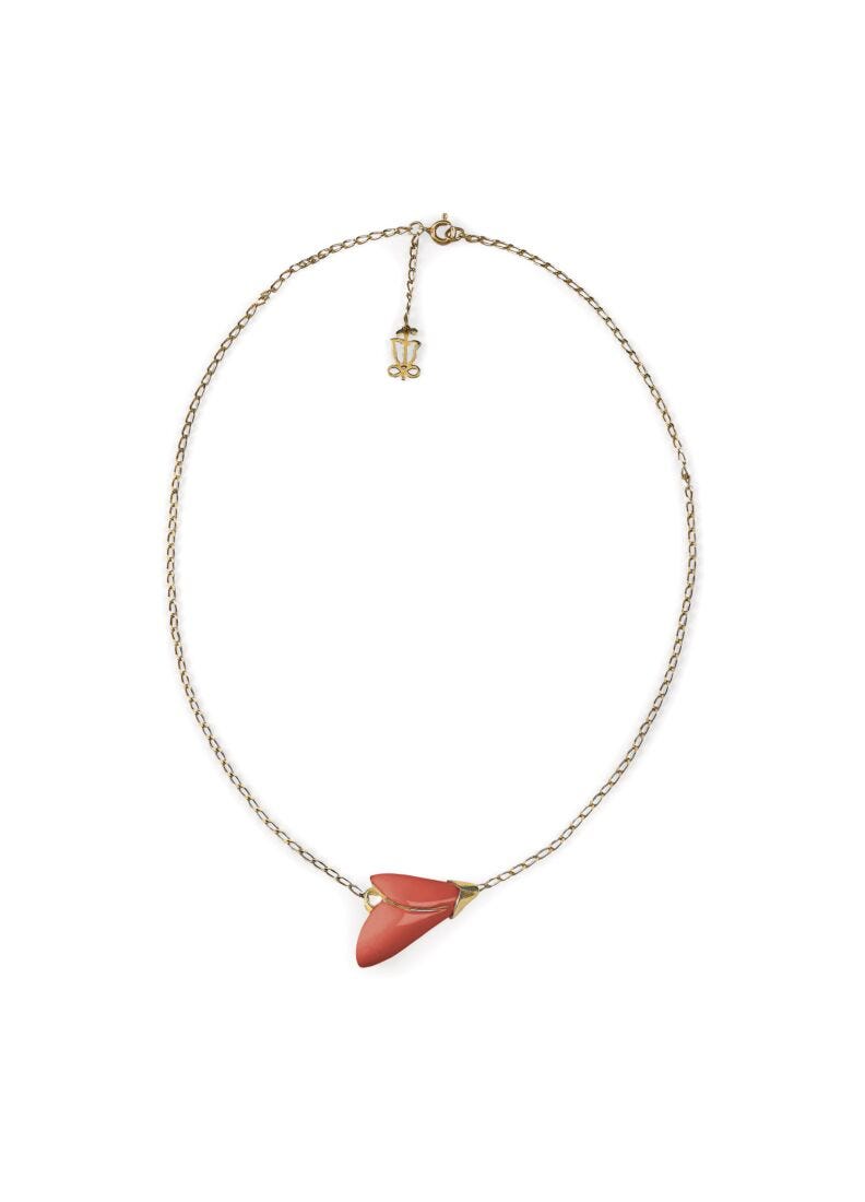 Heliconia - 1ペタルネックレス(Coral) in Lladró