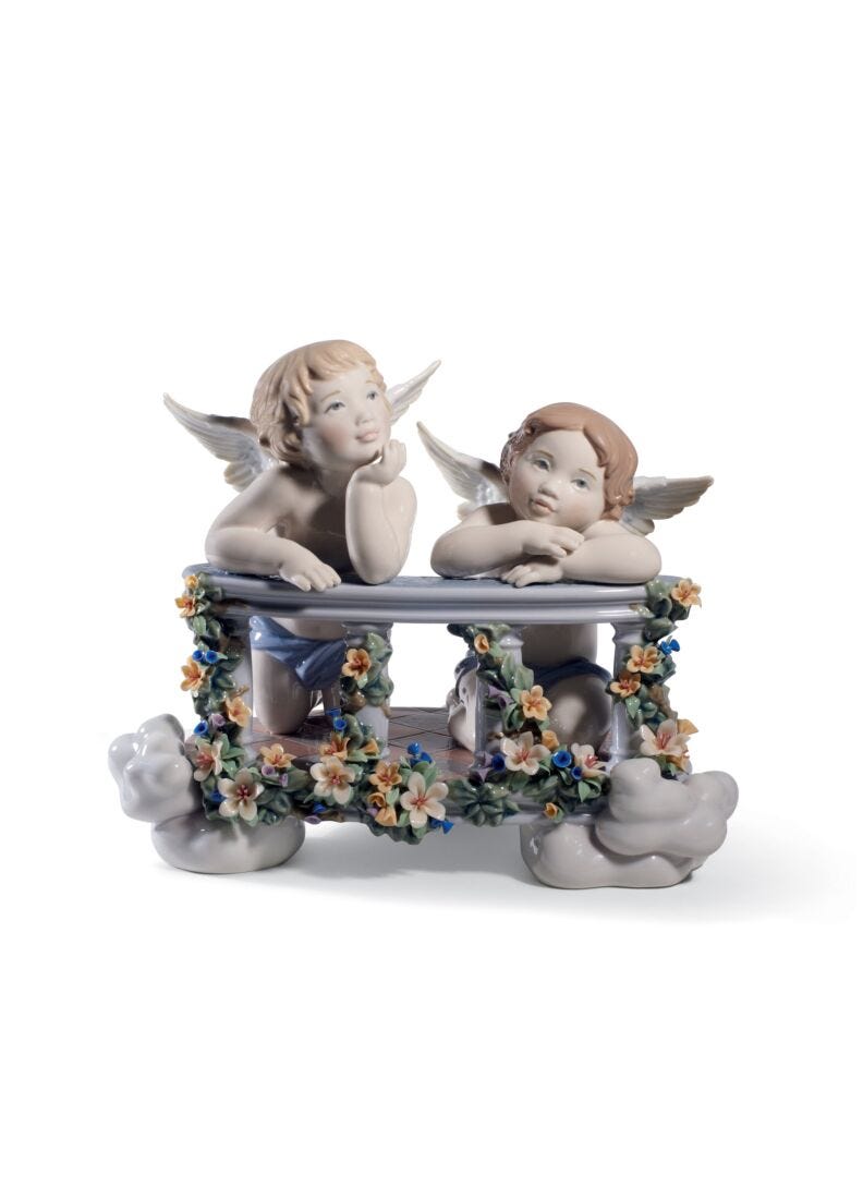 Celestial Balcony Angels Figurine. Limited Edition in Lladró