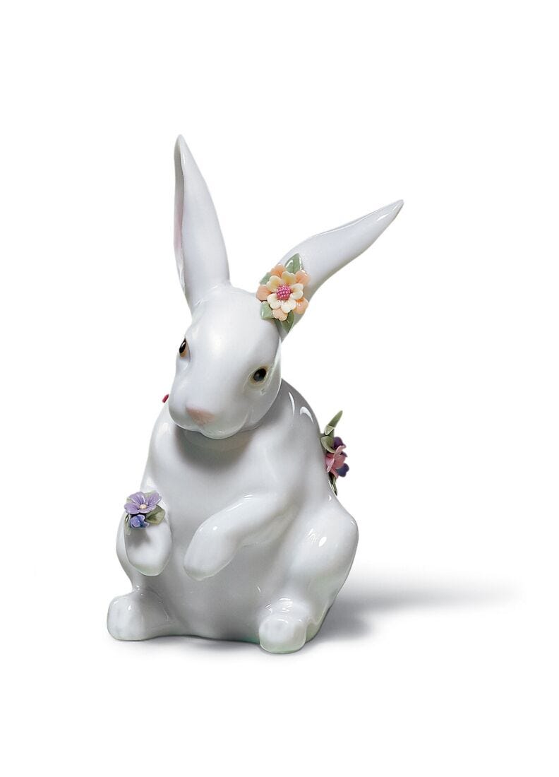 Figurina Coniglio con fiori in Lladró