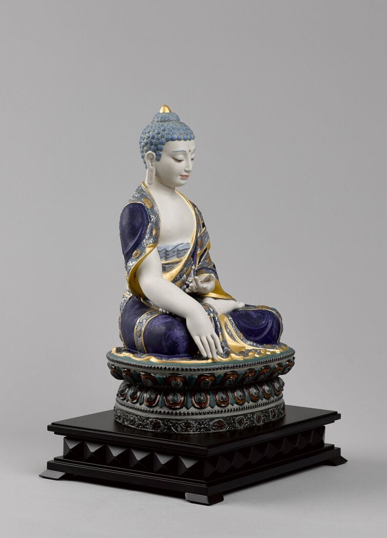 Scultura Budda Shakyamuni. Lustro oro. Edizione limitata in Lladró