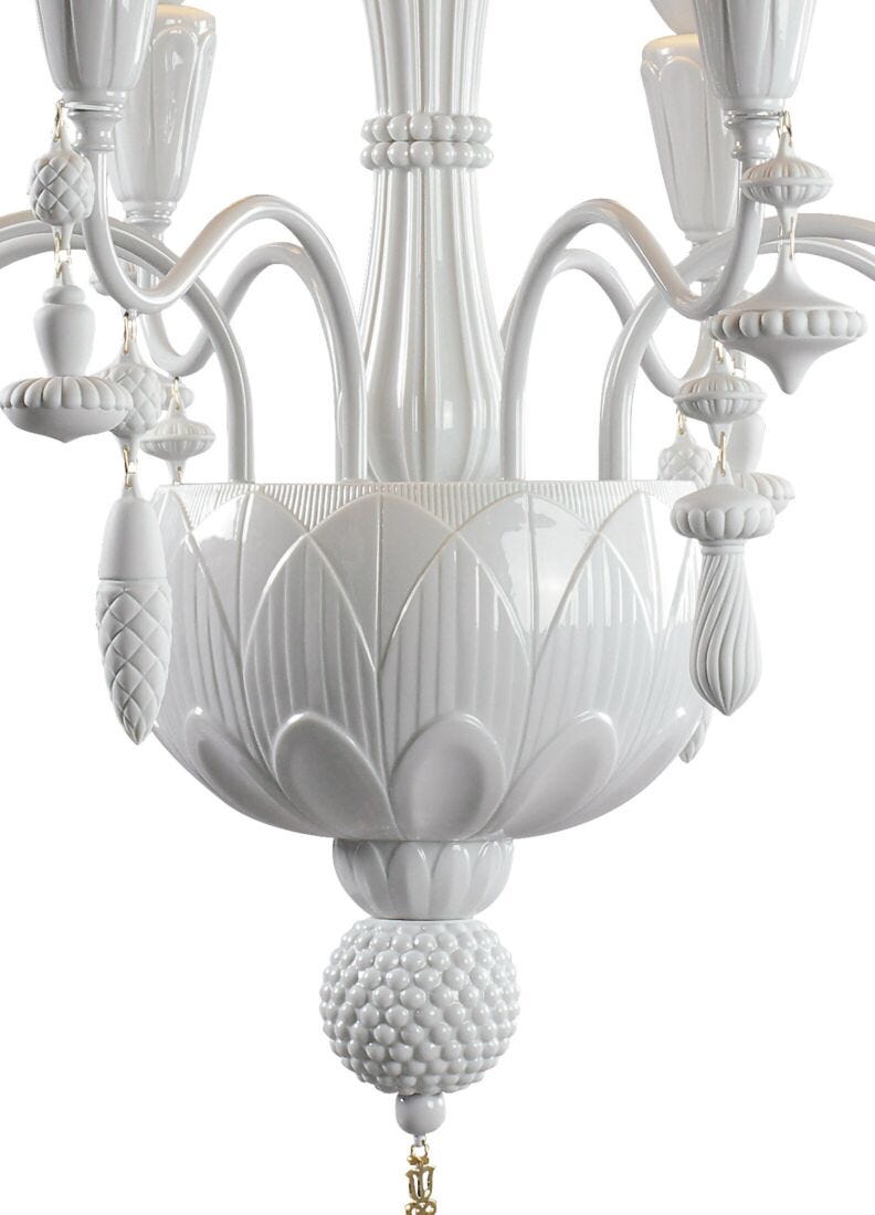 Ivy and Seed 8 Lights Chandelier. White (US) in Lladró