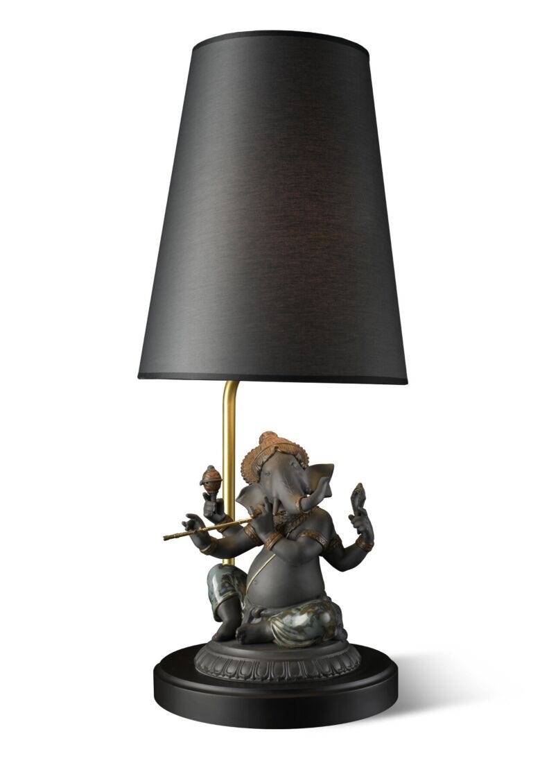 Bansuri Ganesha (black) - Lamp (UK) in Lladró