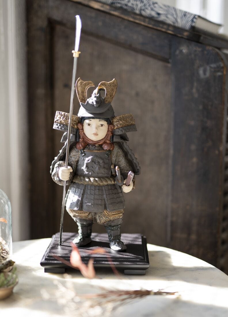  LLADRÓ Samurai Warrior Figurine. Porcelain Samurai