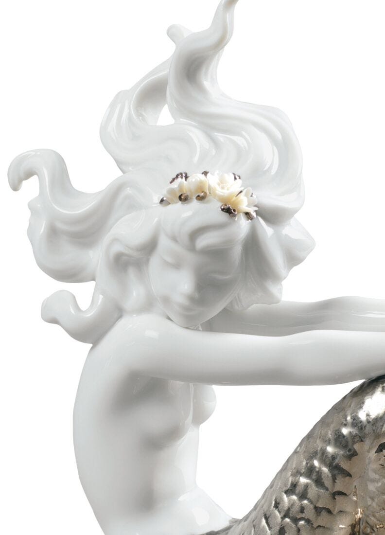 Illusion Mermaid Figurine. Silver Lustre in Lladró