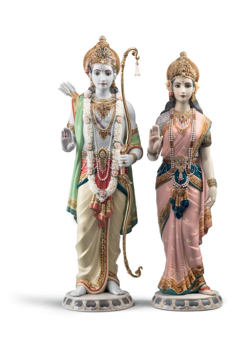 Rama and Sita Sculpture. Limited Edition in Lladró