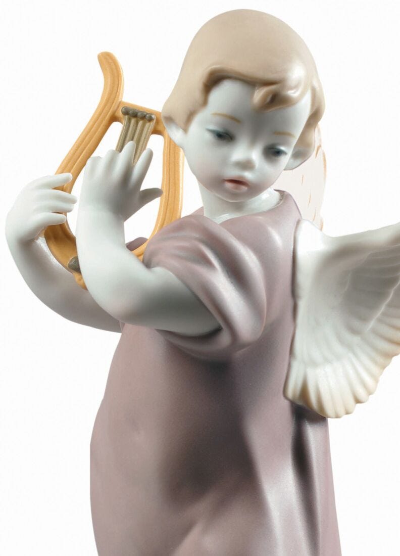 Angel with Lyre Figurine in Lladró