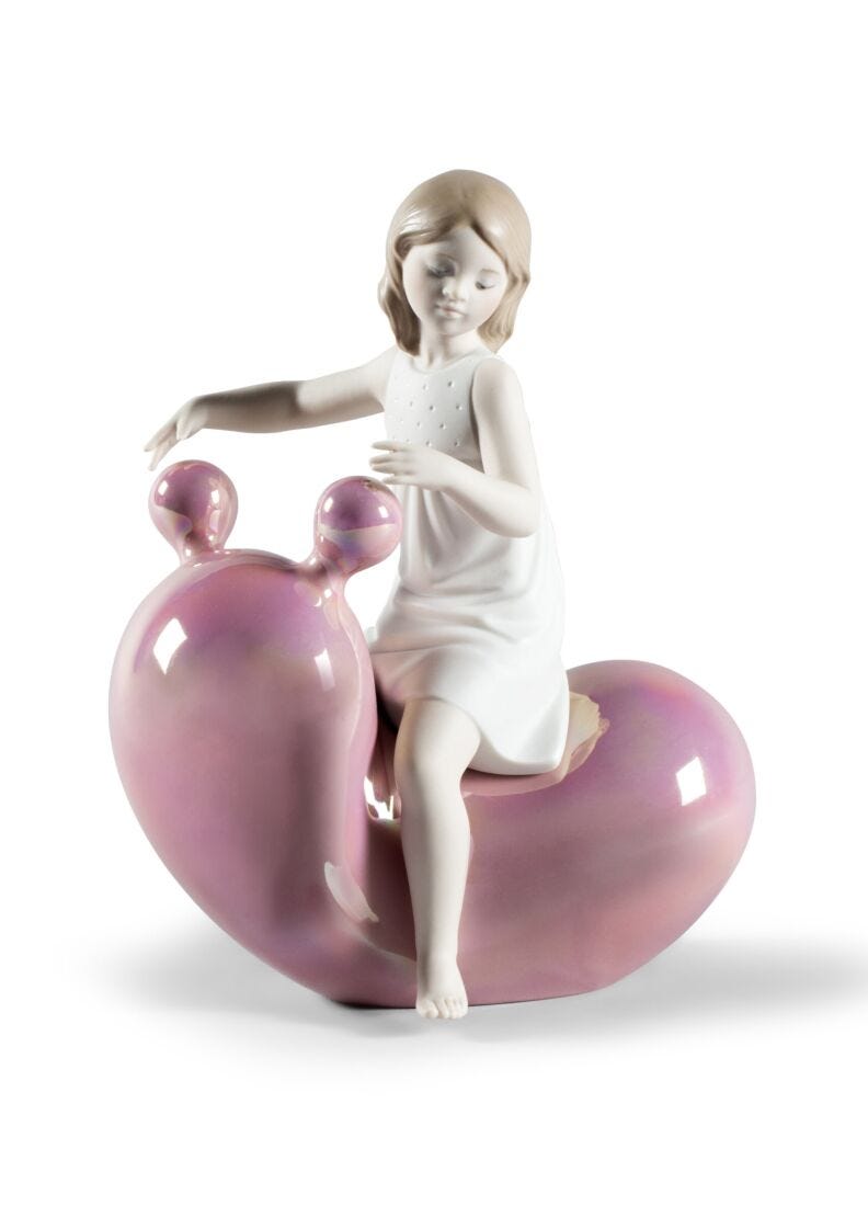 Figurina La mia altalena palloncino. Rosa in Lladró