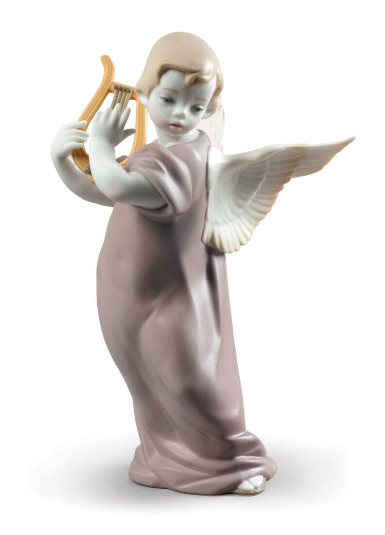 Angel with Lyre Figurine in Lladró