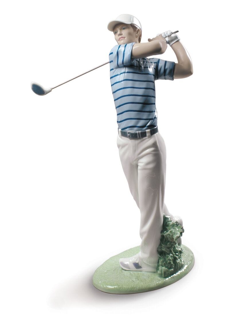 Golf Champion Man Figurine in Lladró