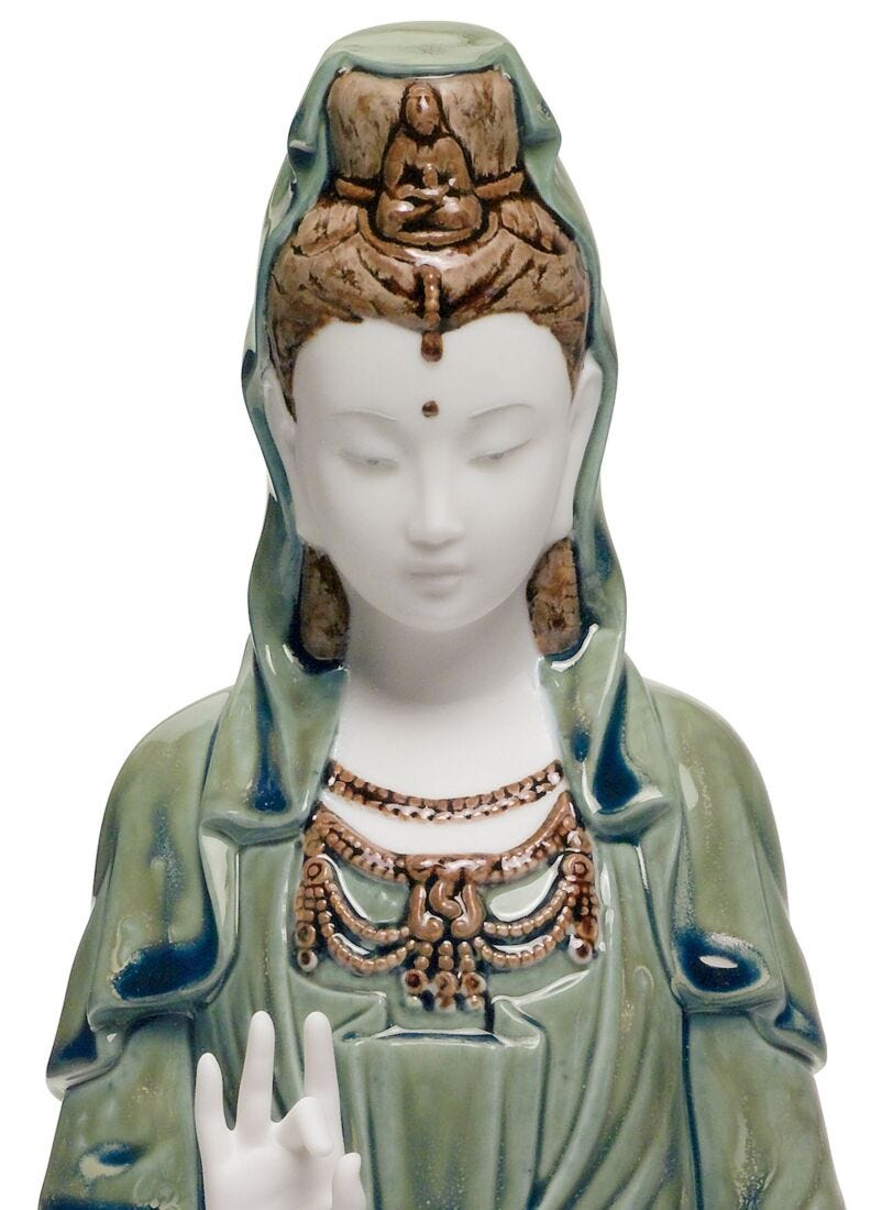 Figura Kwan Yin. Verde en Lladró