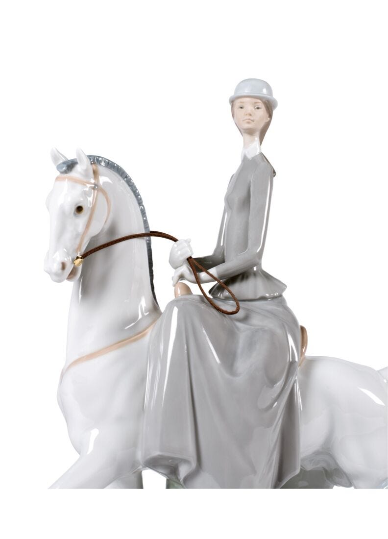 Woman on Horse Figurine in Lladró