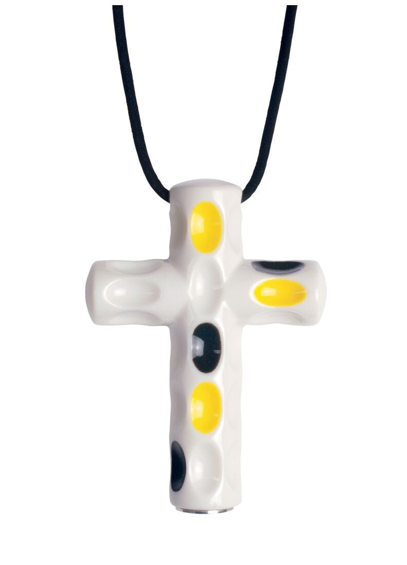 Latin Cross Pendant. Yellow and Black in Lladró