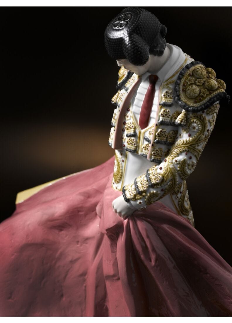 Matador Man Figurine. White Outfit in Lladró