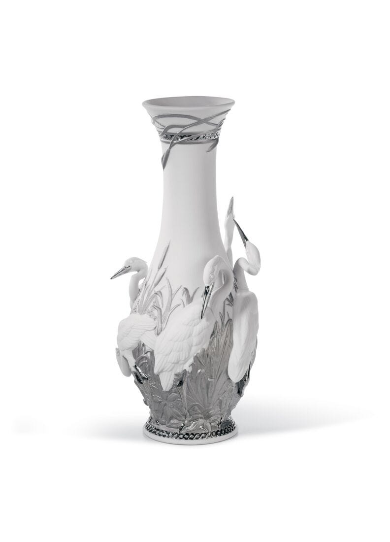 Heron's Vase I (Re-Deco/Silver) in Lladró