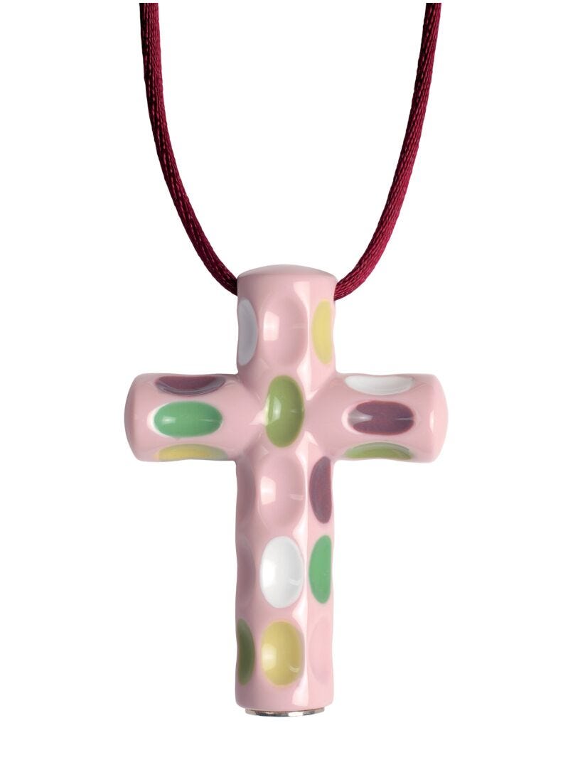 Latin Cross Pendant. Pink in Lladró
