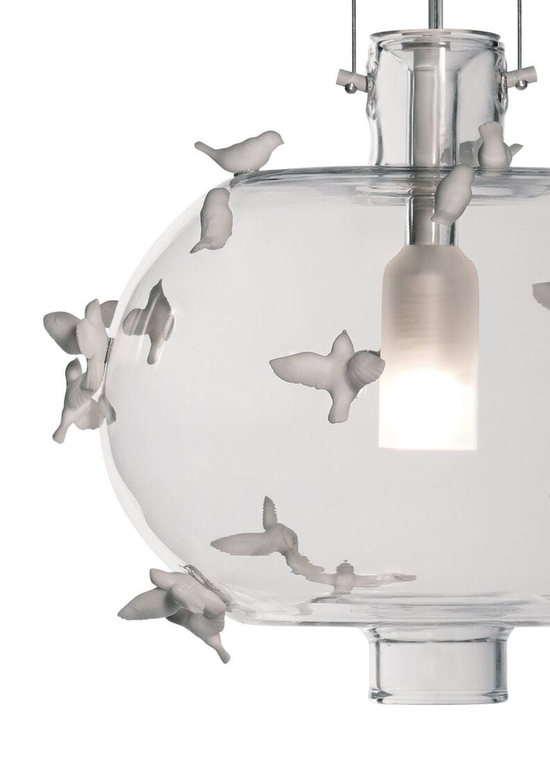 【メール便不可】 Lamp Ceiling Birds Frame Freeze (CE/UK) Lladro-Europe - 置物