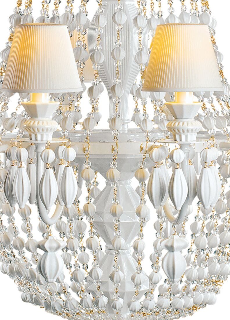 Chandelier Winter Palace 12 luces. Blanco (US) en Lladró
