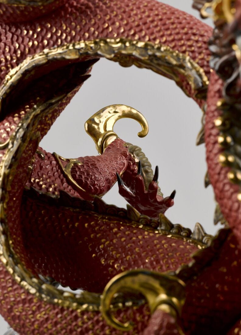 Escultura Dragón auspicioso. Rojo. Serie limitada en Lladró