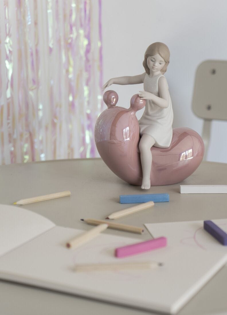 My Seesaw Balloon Girl Figurine. Pink in Lladró