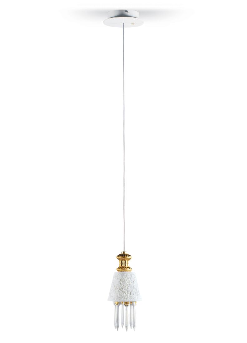Belle de Nuit Ceiling Lamp with Lithophane. Golden Luster (JP) in Lladró