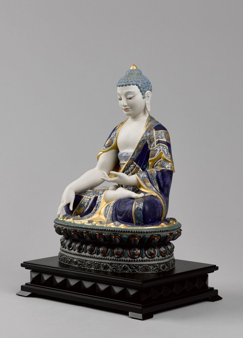 Scultura Budda Shakyamuni. Lustro oro. Edizione limitata in Lladró