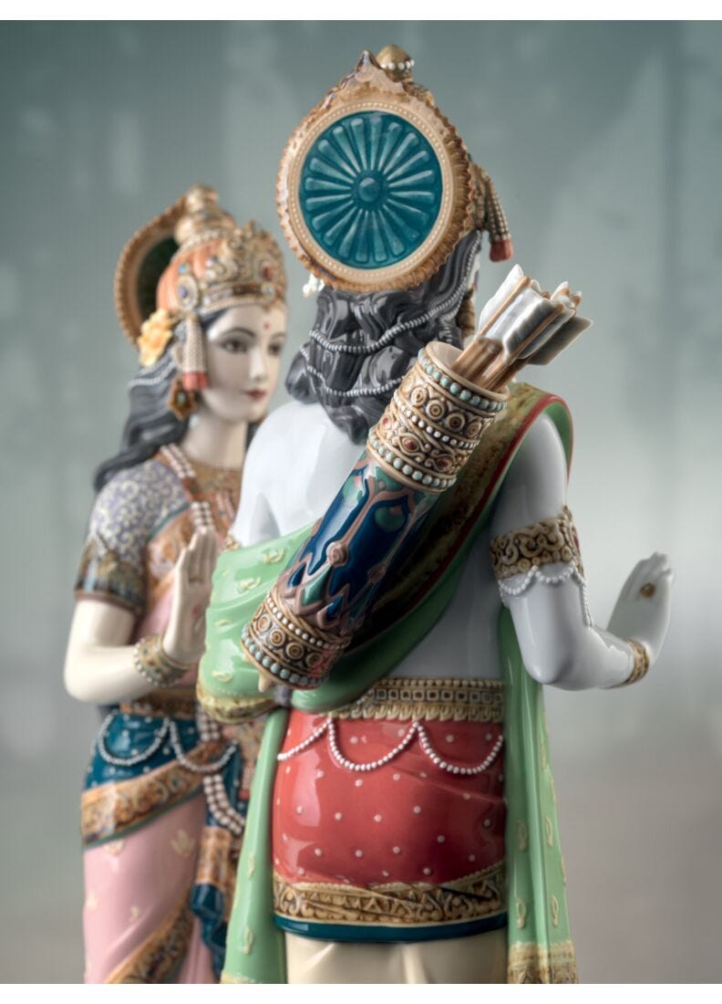 Rama and Sita Sculpture. Limited Edition in Lladró