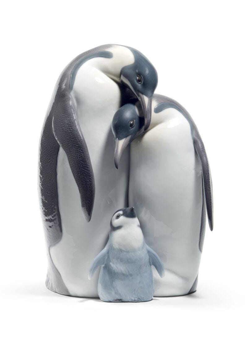 Figurina Famiglia di pinguini in Lladró