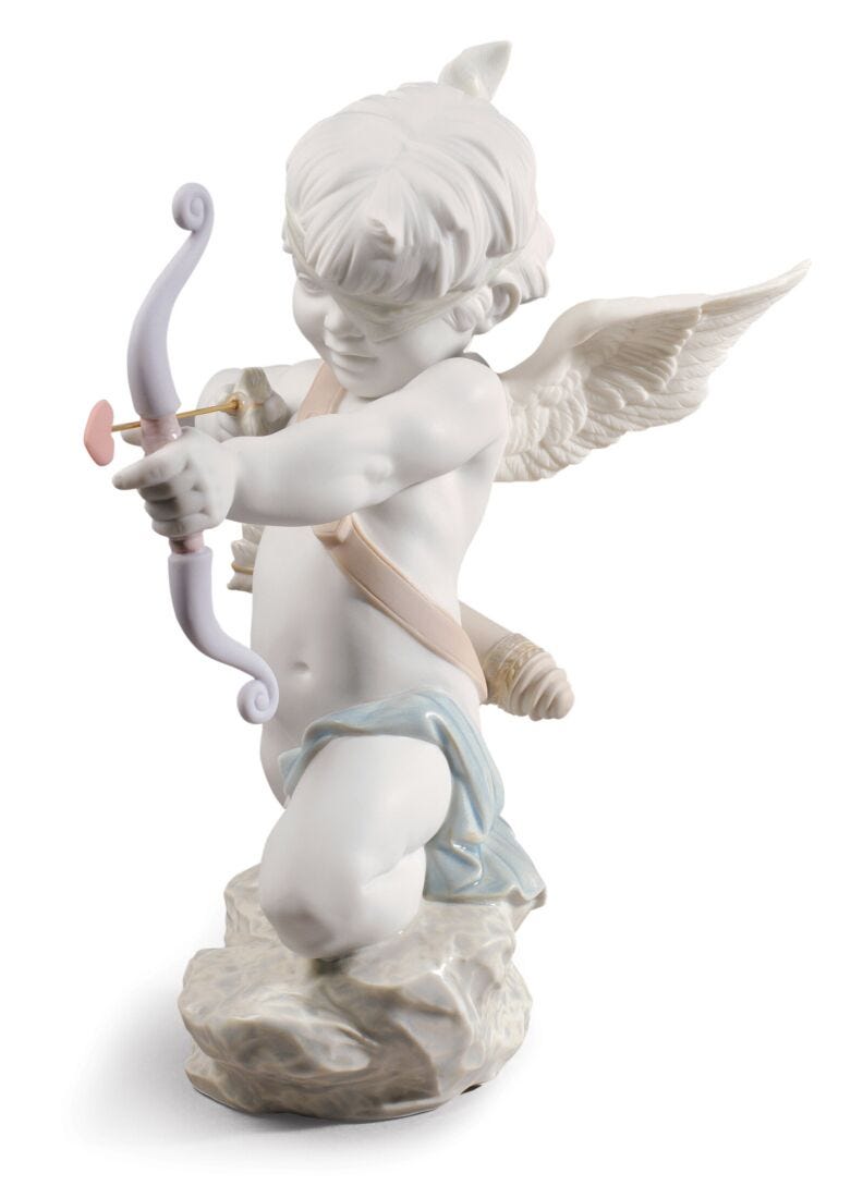 Straight to The Heart Cupid Angel Figurine in Lladró