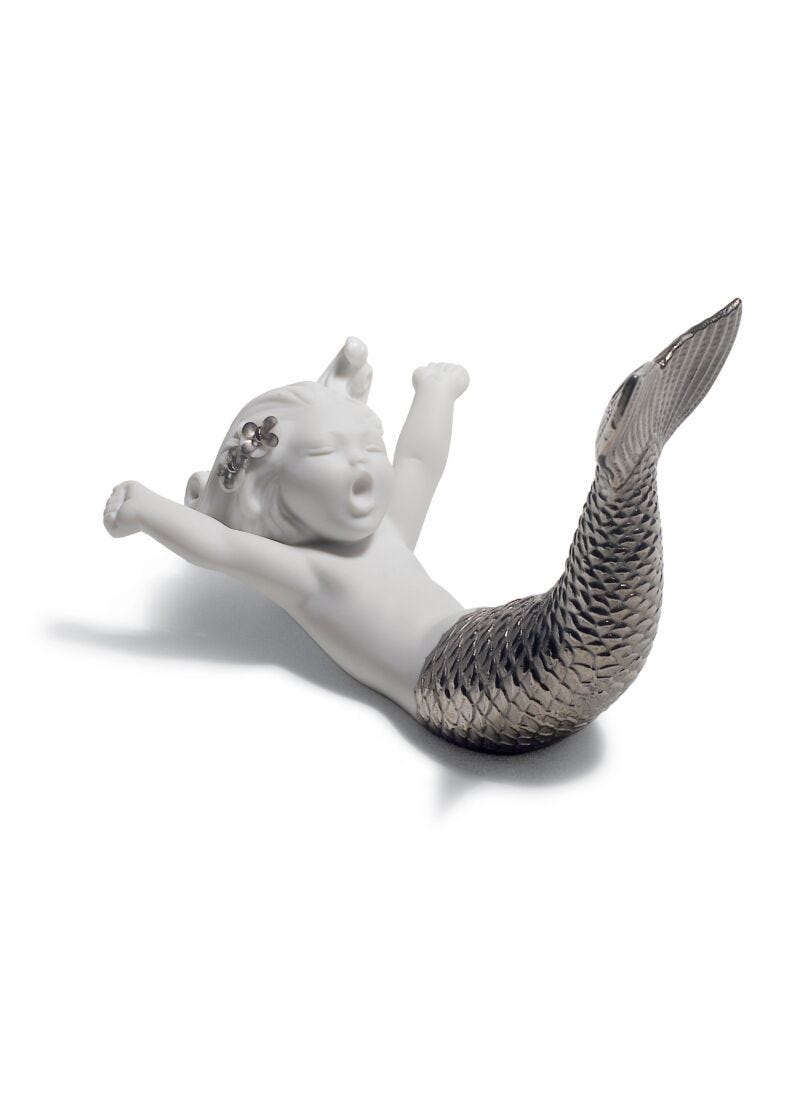 Figurina Sirena Risveglio nel mare. Lustro argento in Lladró
