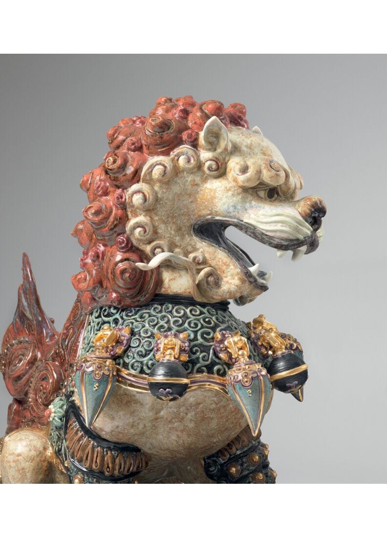 Guardian Lioness Sculpture. Red. Limited Edition | Lladró® USA