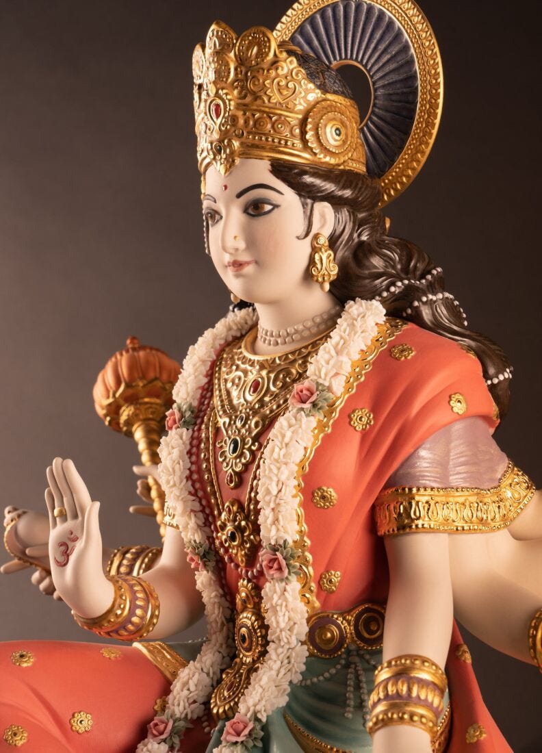 Goddess Durga Sculpture. Limited Edition in Lladró