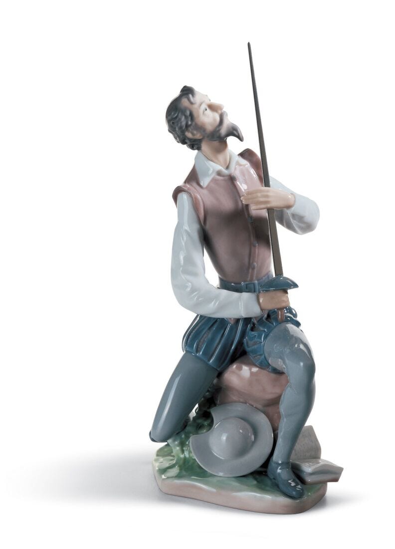 Figura Don Quijote declamando en Lladró