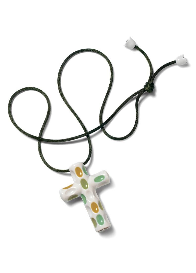 Latin Cross Pendant. Green in Lladró