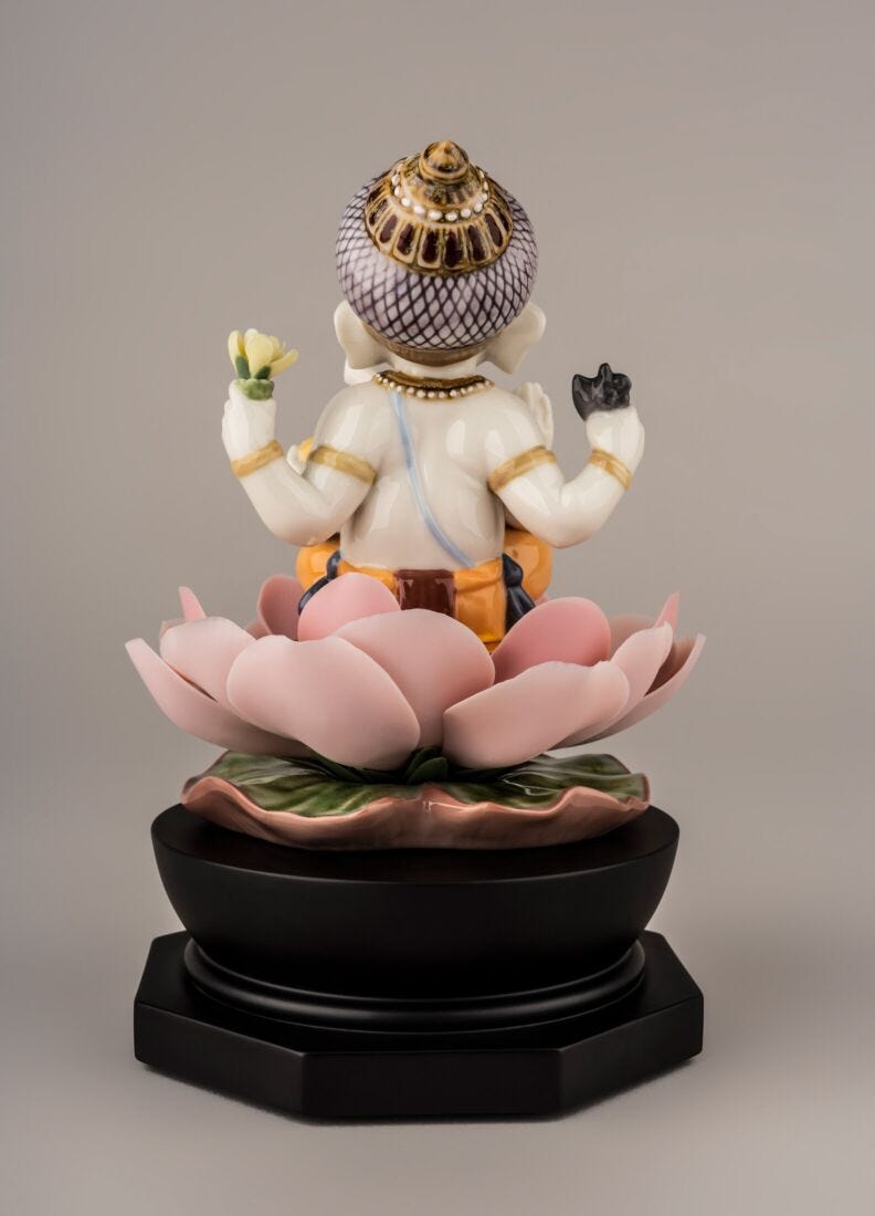 Figurina Ganesha con loto in Lladró