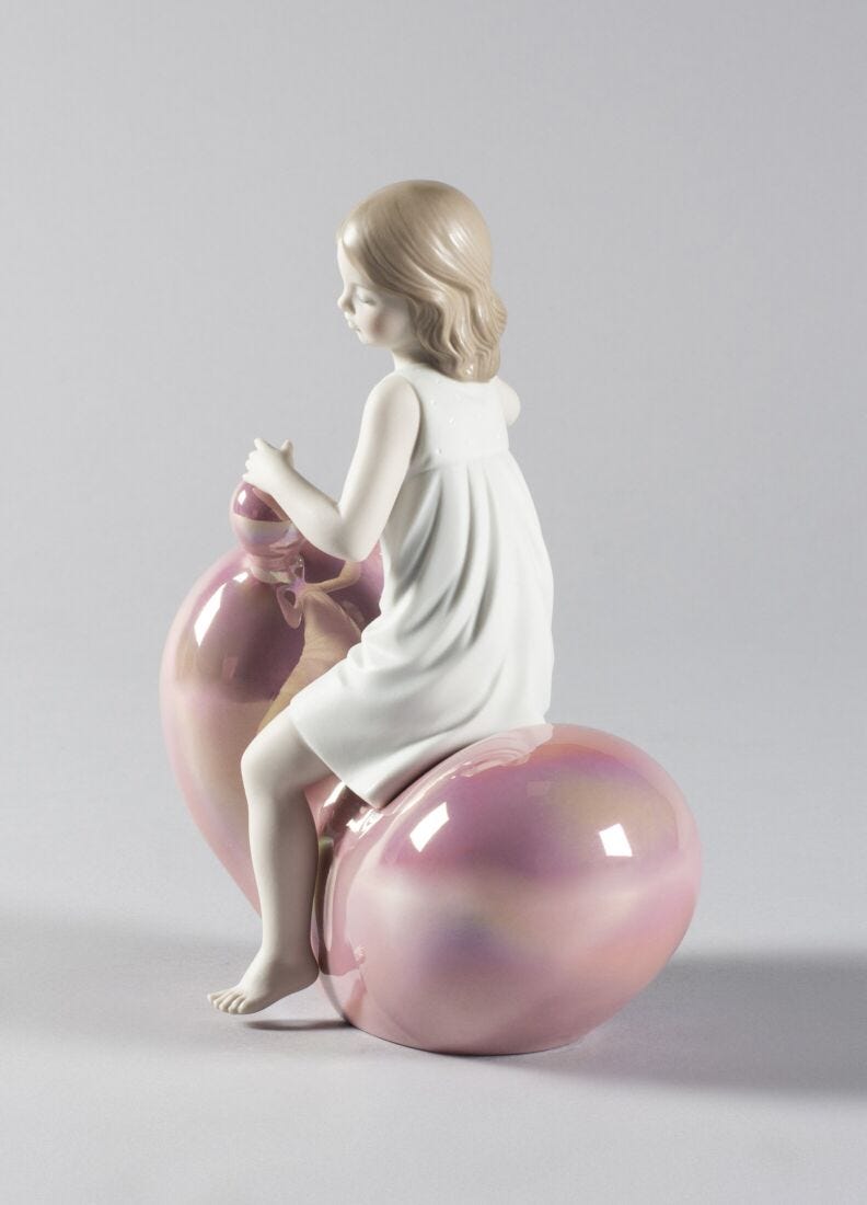 My Seesaw Balloon Girl Figurine. Pink in Lladró