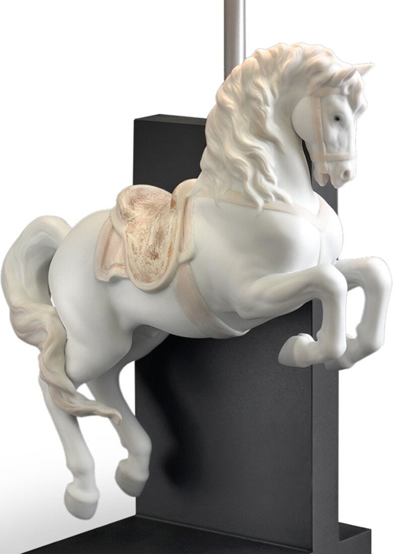 Horse on Courbette Table Lamp (UK) in Lladró