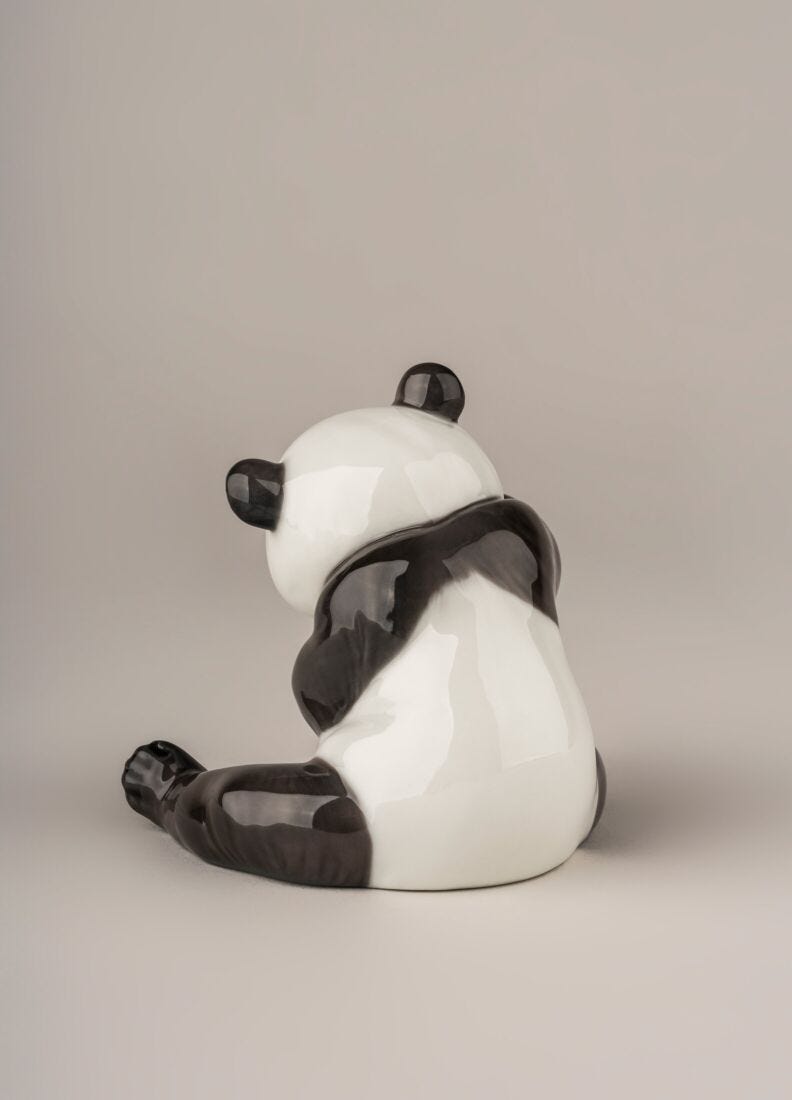 A Cheerful Panda Figurine in Lladró