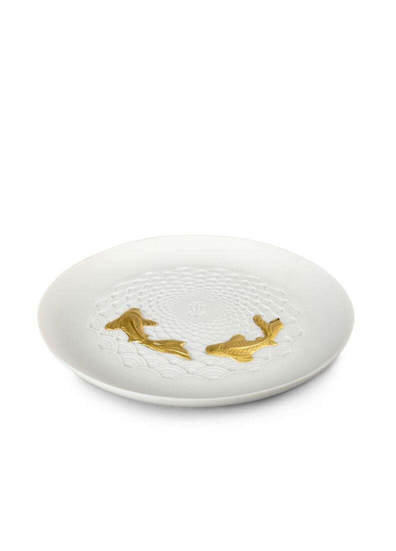 Koi Plate. Golden Luster in Lladró