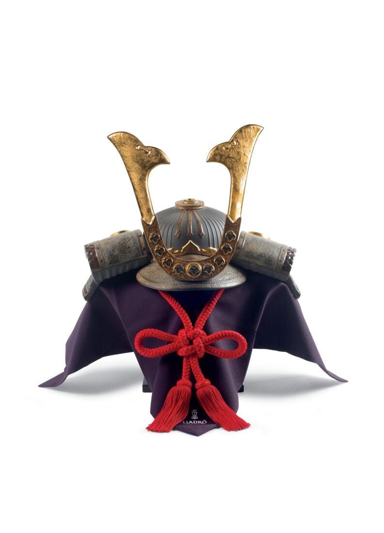 Samurai Helmet Figurine. Limited Edition in Lladró