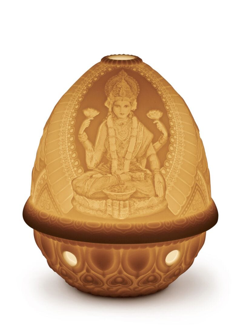 Goddess Lakshmi Lithophane in Lladró