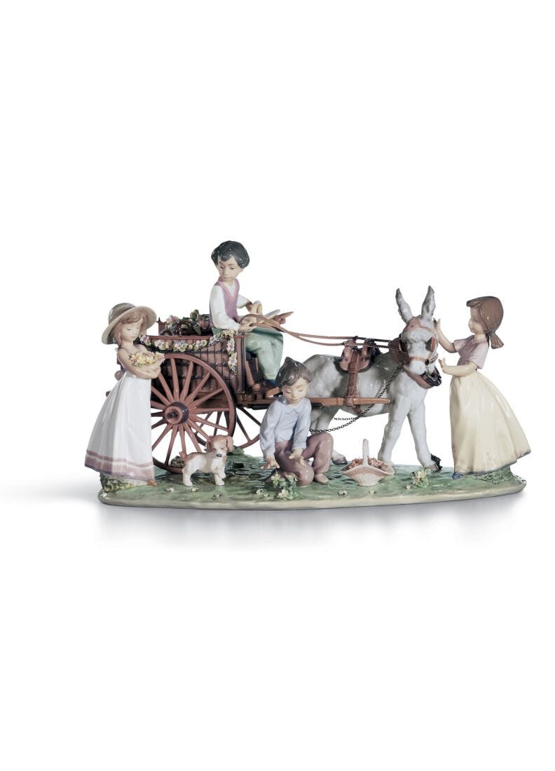 Enchanted Outing Children Sculpture. Limited Edition in Lladró