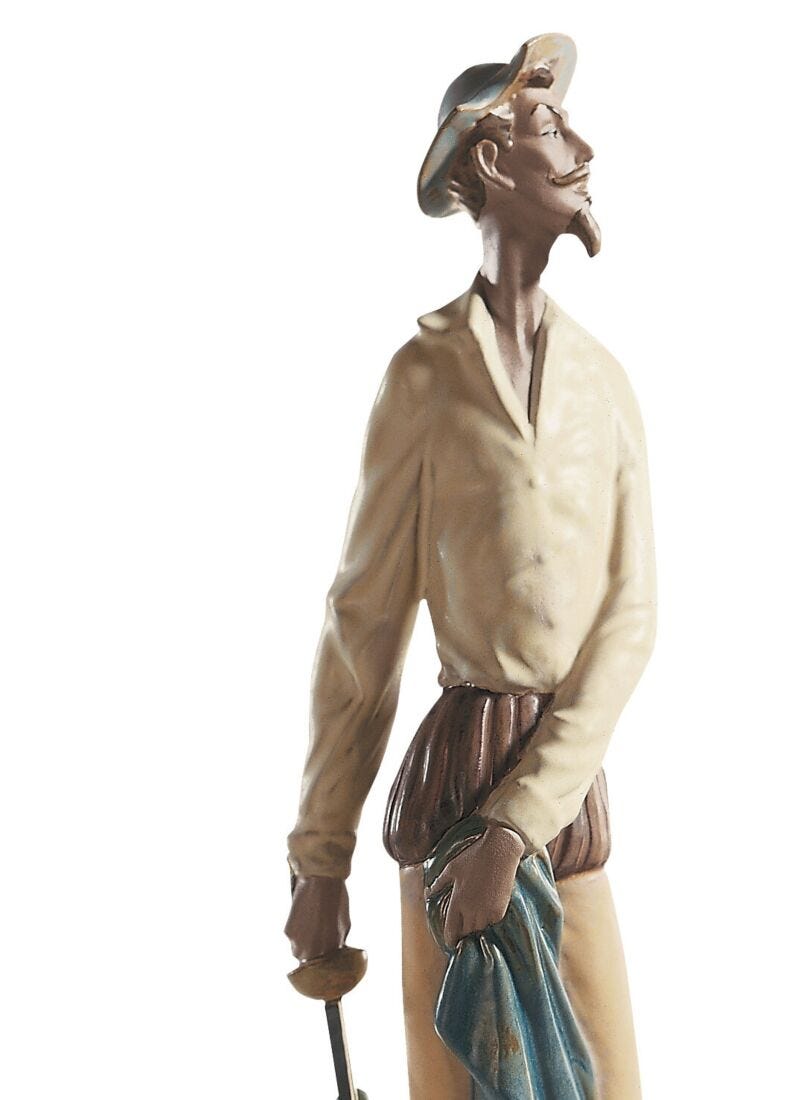 Don Quixote Standing up Figurine. Gres in Lladró