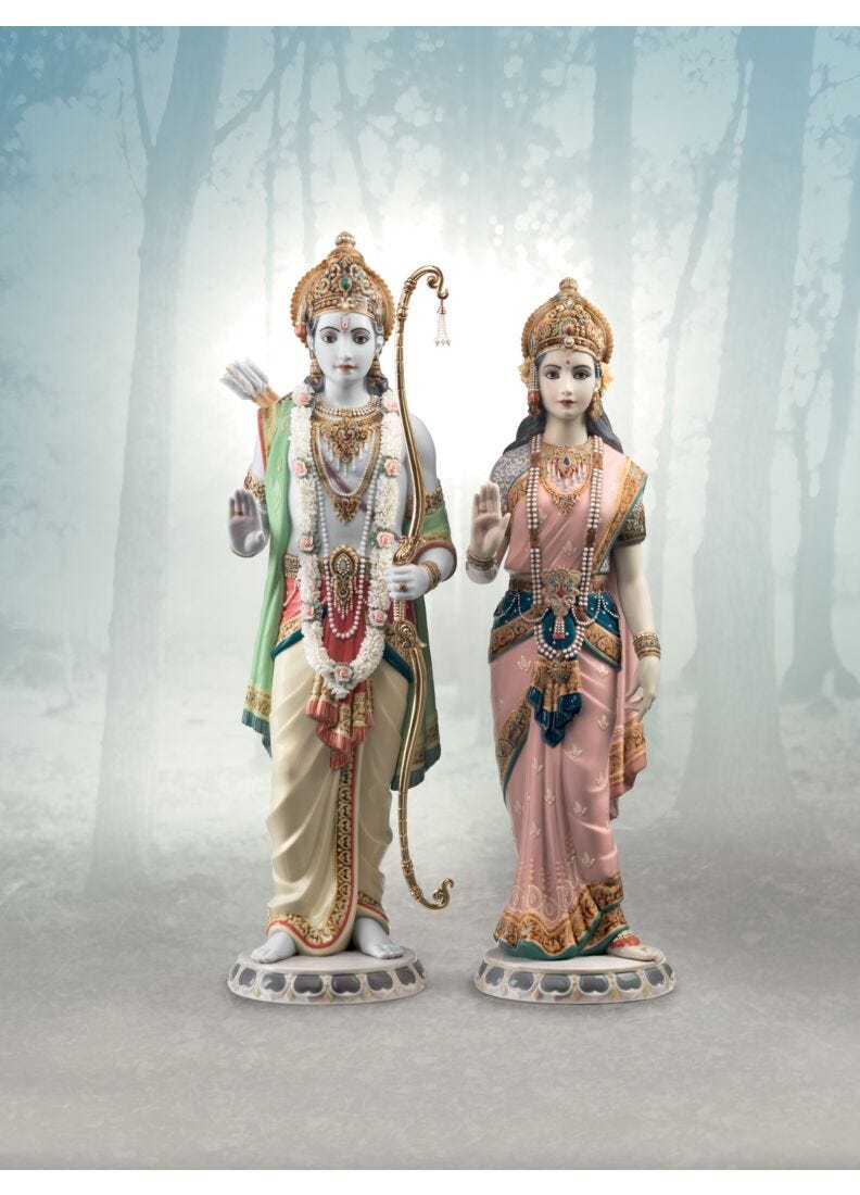 Rama and Sita Sculpture. Limited Edition in Lladró