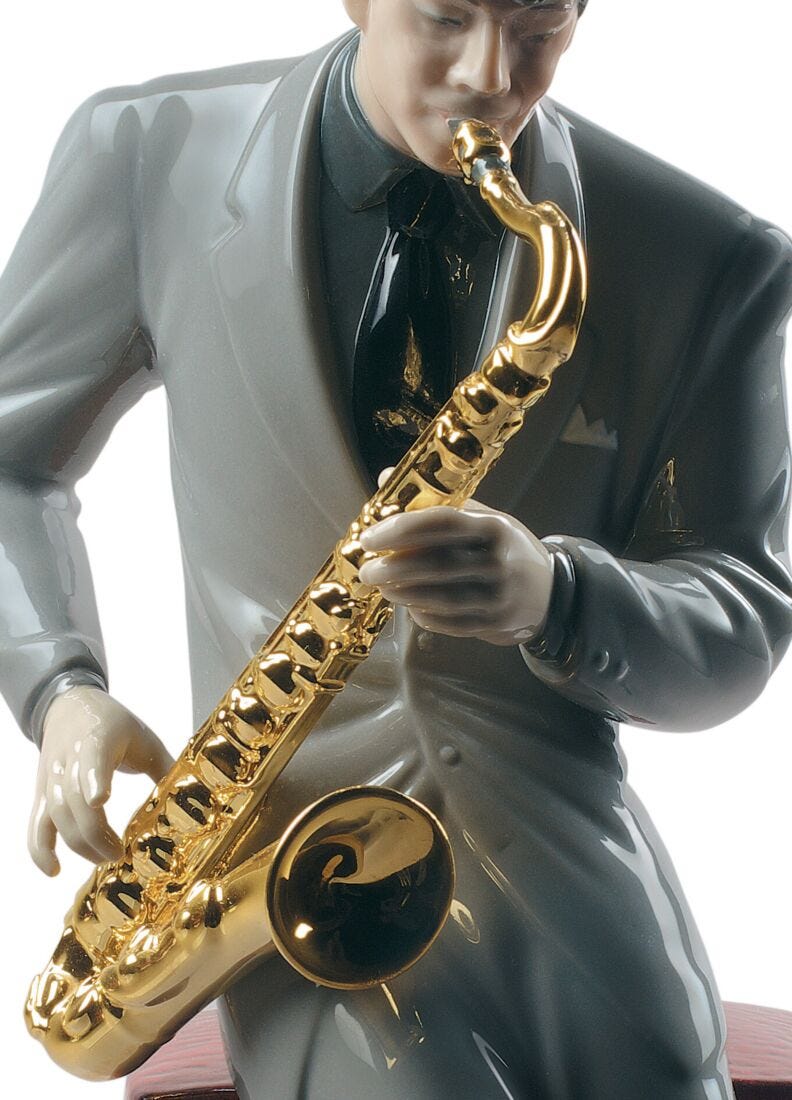 Figura músico Saxofonista de jazz en Lladró