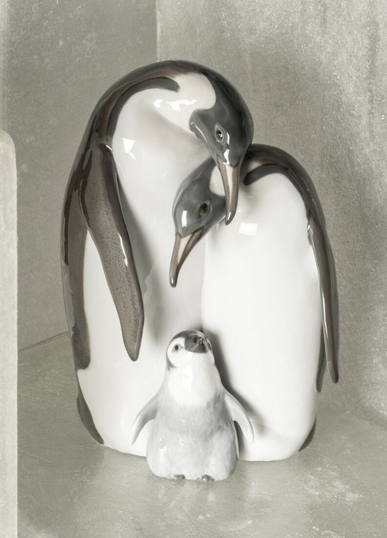 Penguin Family Figurine in Lladró