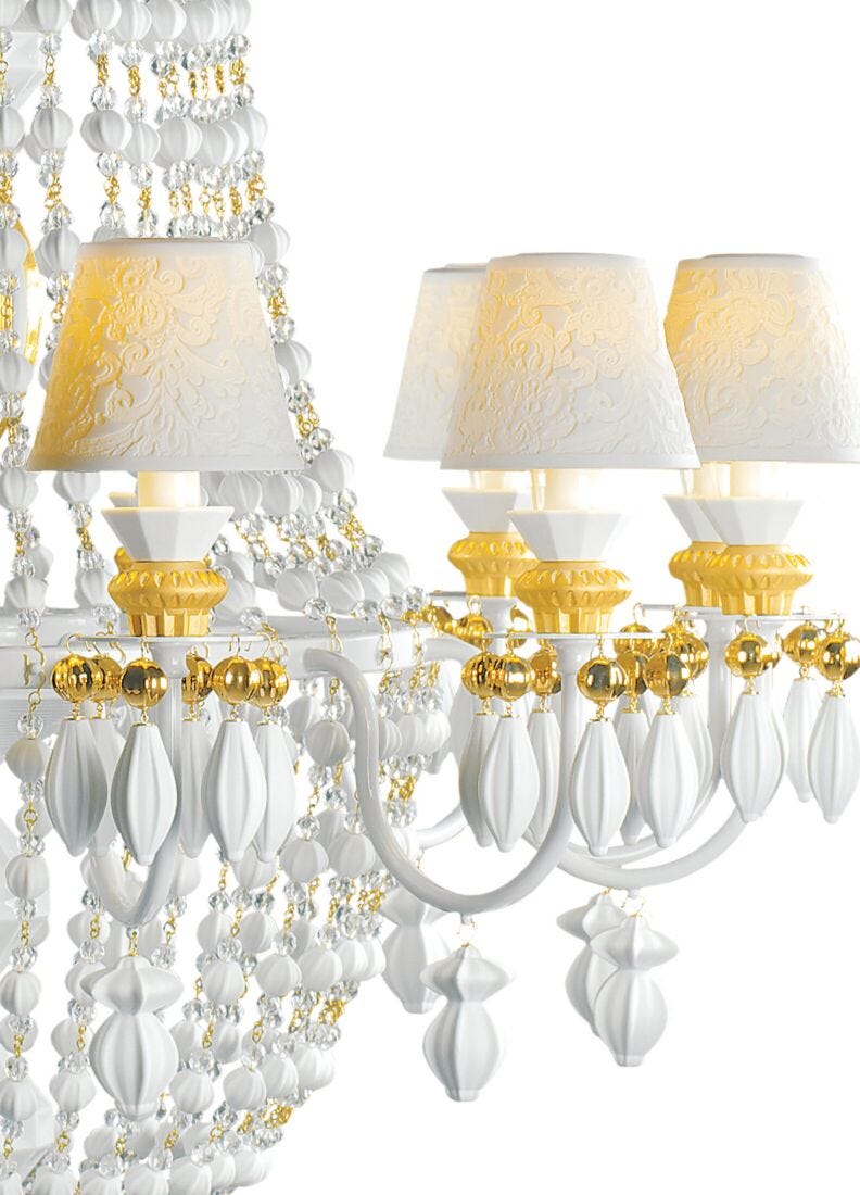 Chandelier Winter Palace 12 luces. Lustre oro (CE/UK/CCC) en Lladró