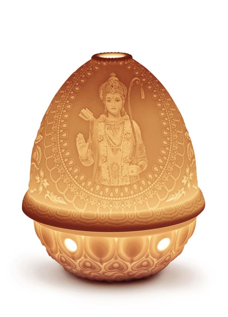 Lord Rama Lithophane. Rechargeable LED in Lladró