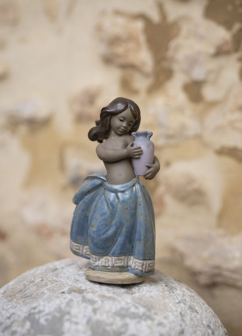 Spartan Water Girl Figurine. Blue in Lladró