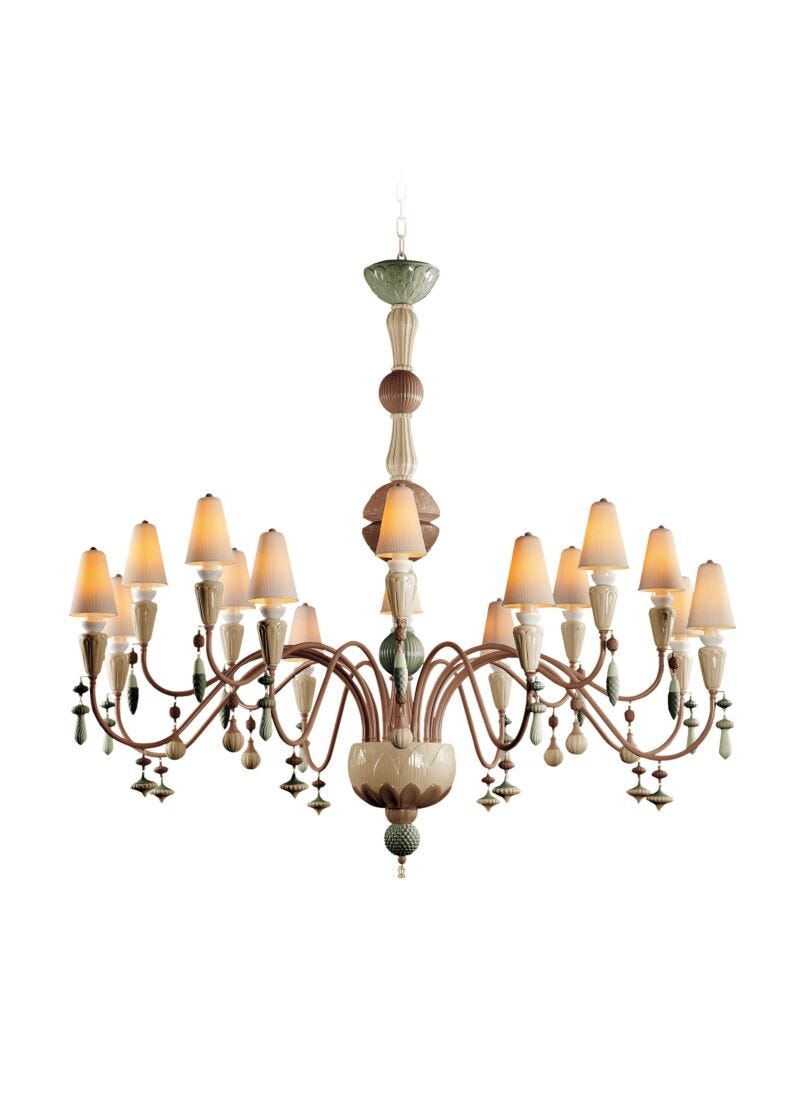 Ivy and Seed 16 Lights Chandelier. Large Flat Model. Spices (CE/UK/CCC) in Lladró