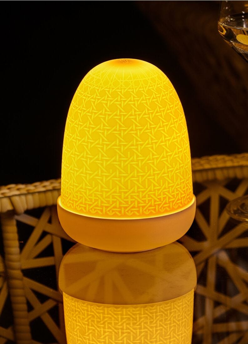 Wicker Dome Table Lamp in Lladró